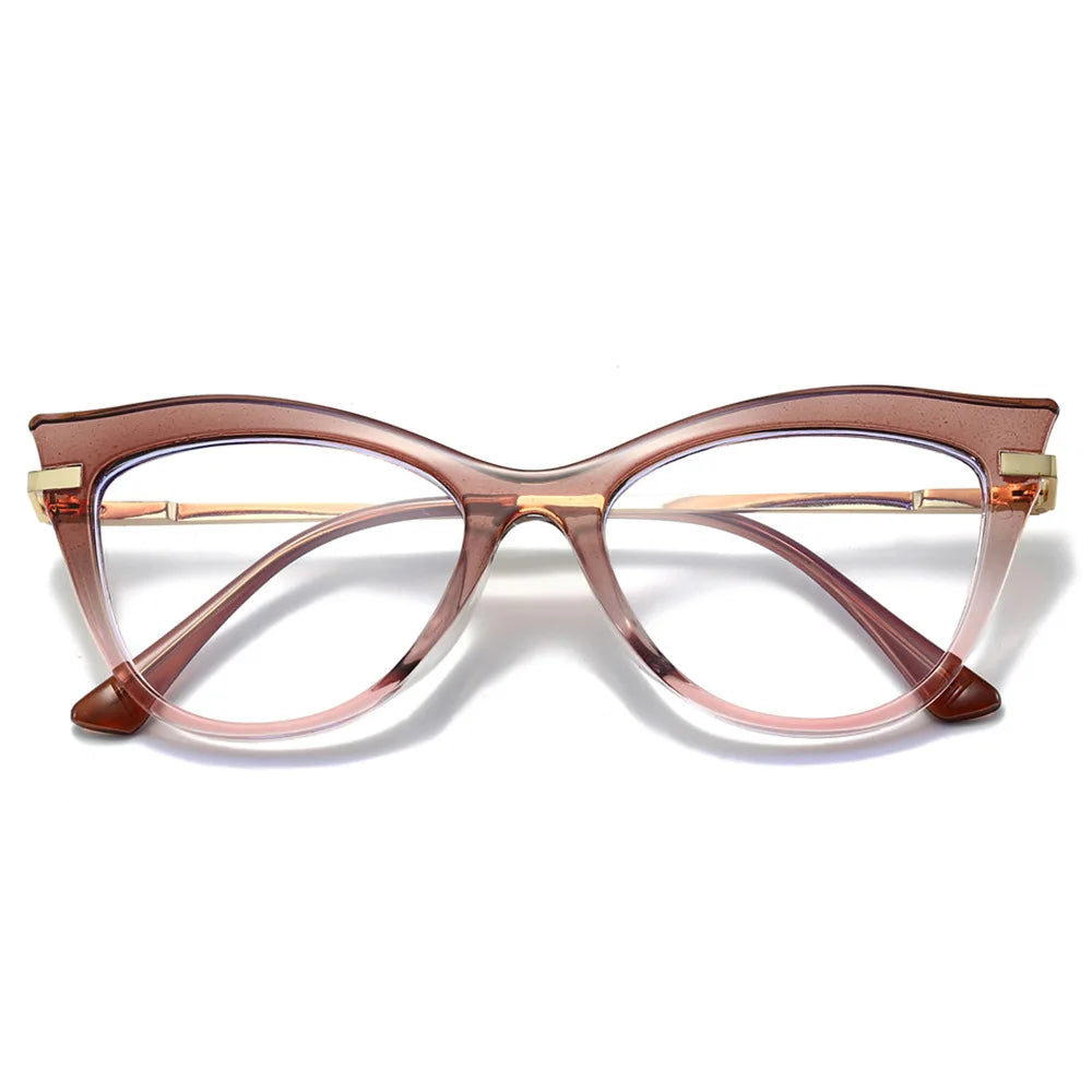 Gradient Cat-Eye Glasses | Retro Y2K Style for Fashion Enthusiasts
