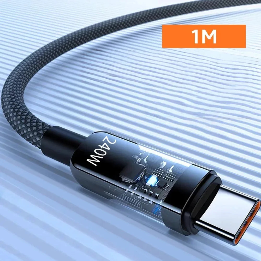 240W USB Type-C Fast Charging Cable for Mobile Devices