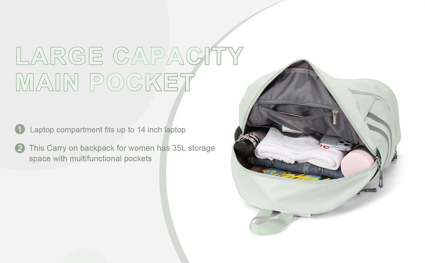 Women's Large Gym Backpack with Shoe Compartment | Waterproof Travel Bag