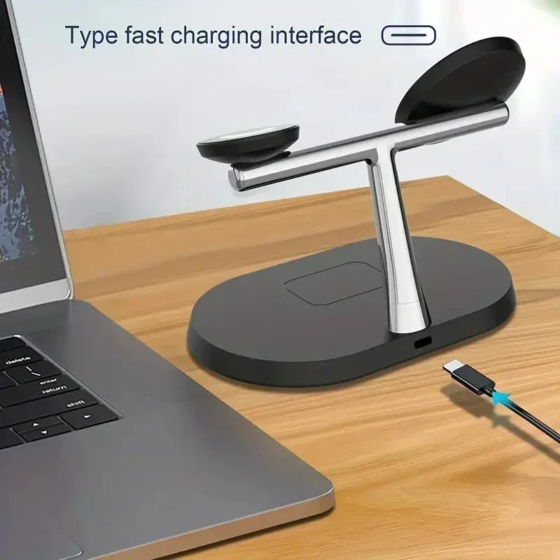 Magnetic 3-in-1 Wireless Charging Stand | Fast MagSafe Charger