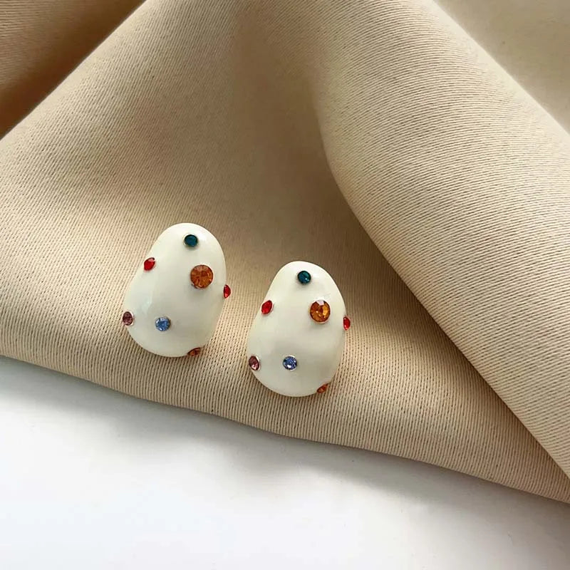 Colorful Zircon Water Droplet Earrings for Women | Exquisite Jewelry