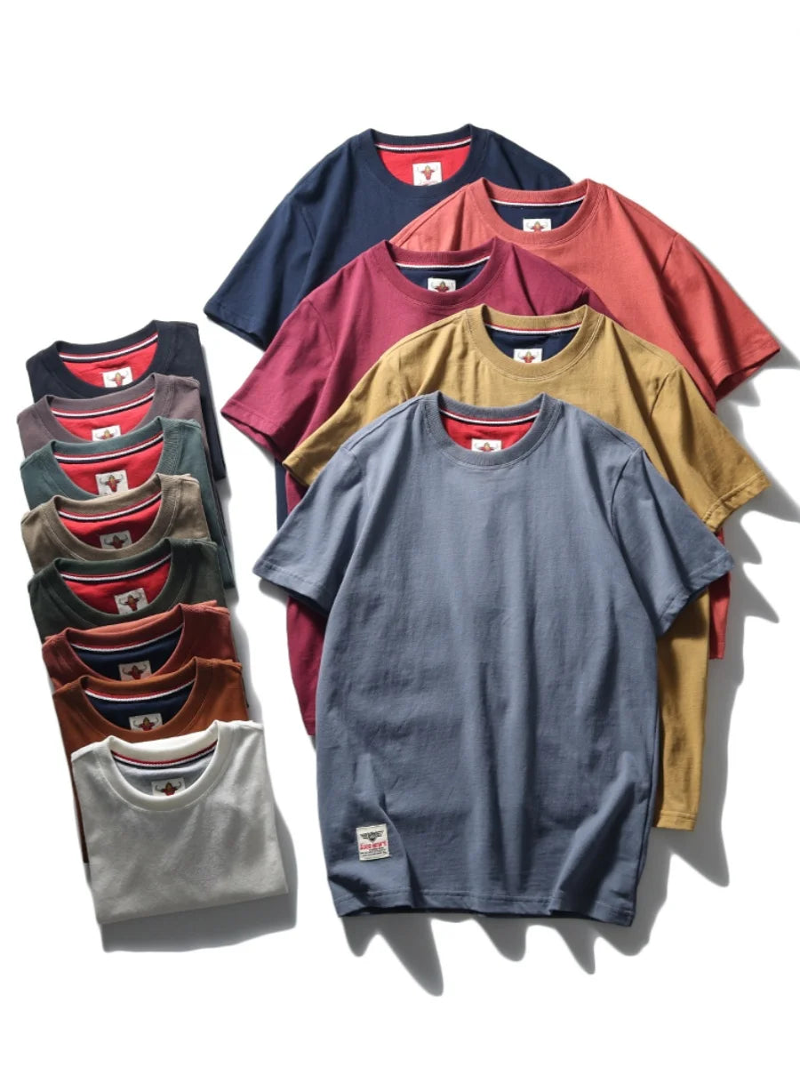 Men's Retro Solid Color Short Sleeve T-shirt | Summer Fashion Top