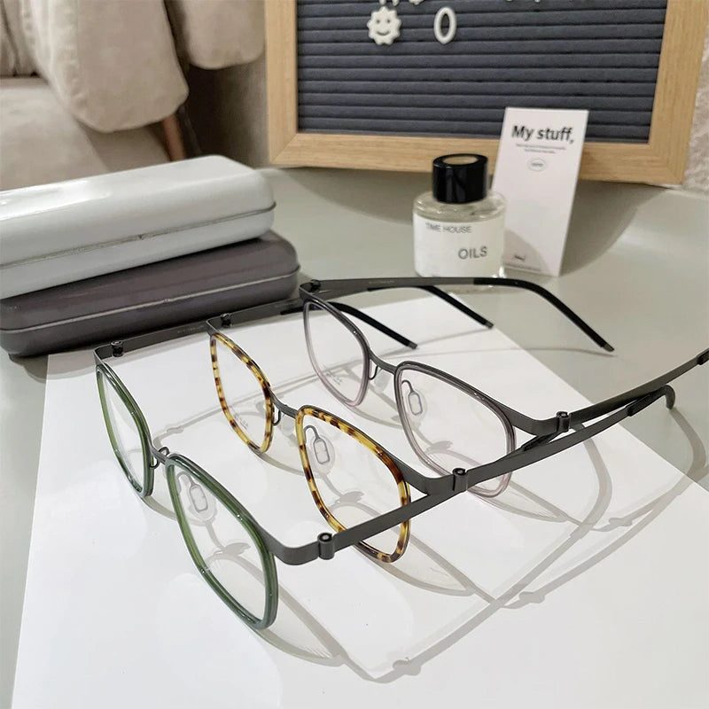 Ultralight Pure Titanium Eyeglasses | Vintage Rectangle Frames