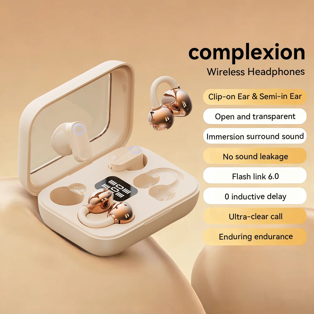 Wireless Earphones Open In-ear Type HIFI Bass 2in1 Bluetooth Headset High-definition Electric Quantity Digital Display Earplugs