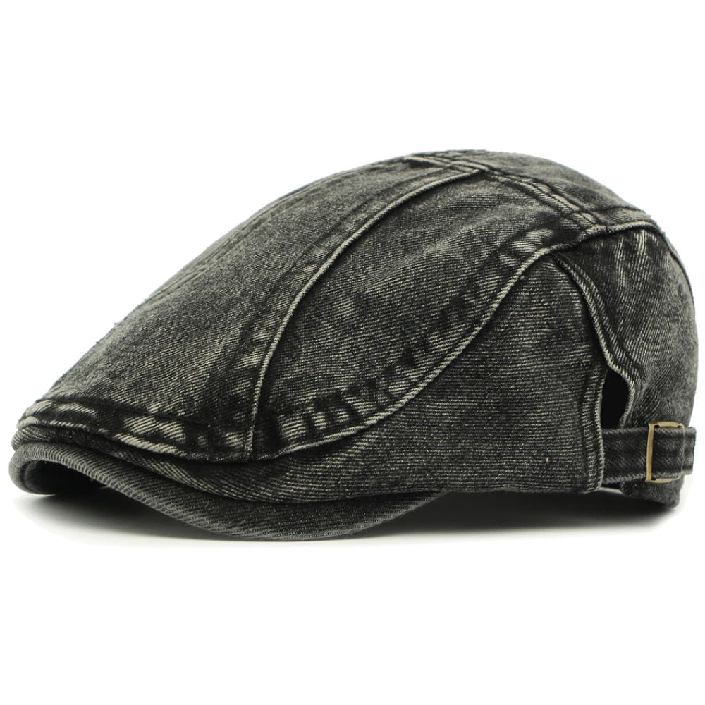 Unisex Adjustable Denim Beret Hat | Stylish Artist Cap