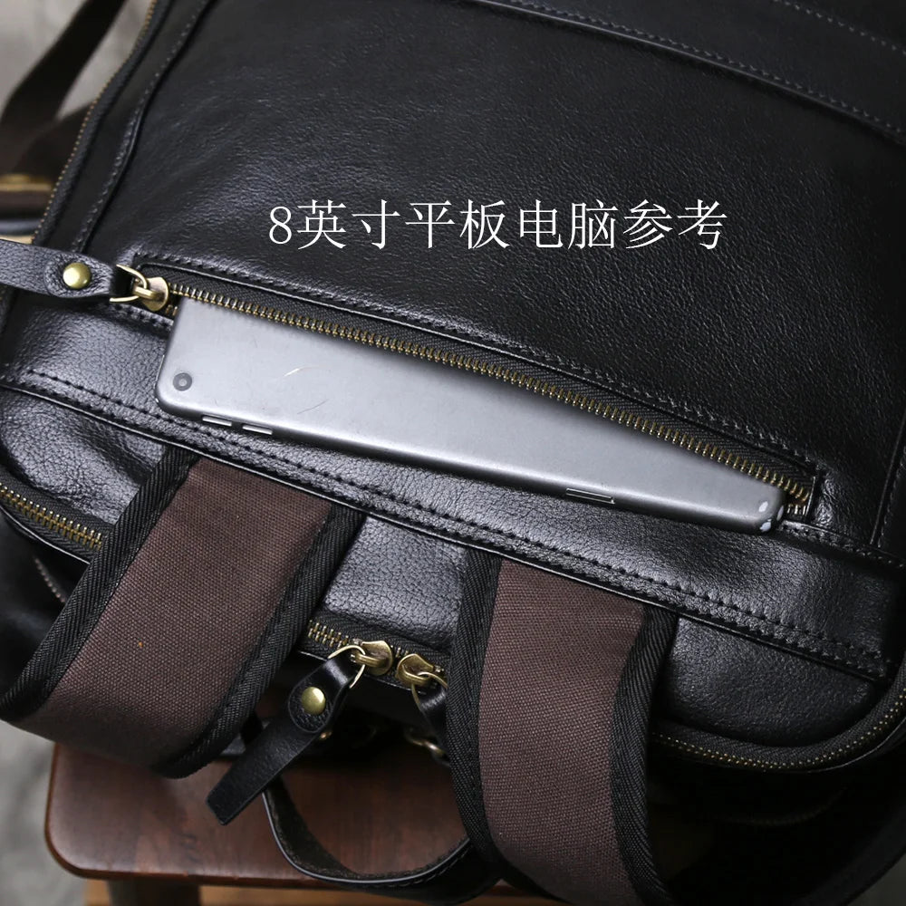 Vintage Leather Men's Backpack | Large Capacity Casual Laptop Bag