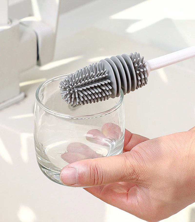 360° Rotating Silicone Baby Bottle Brush | Easy Cleaning Tool