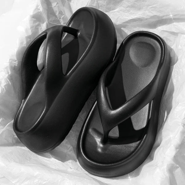 Women’s Chunky Platform Clip Toe Sandals | Summer Slip On Slippers