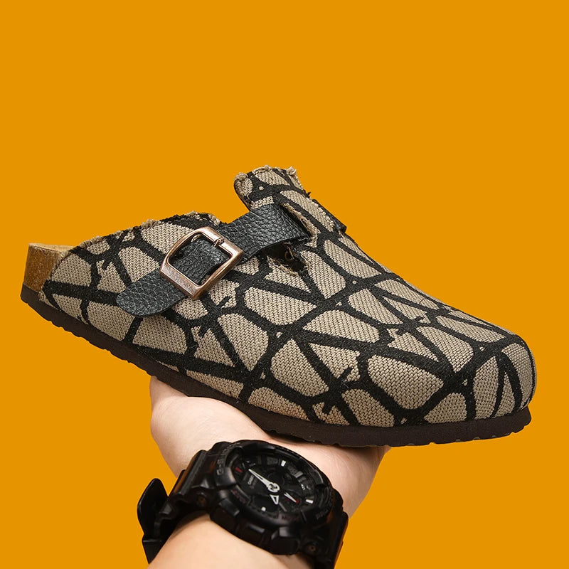 Four Seasons Classic Cork Closed Toe Shoes Versatile Soft Sole Unisex Outdoor Beach Casual Comfort Daily Slippers