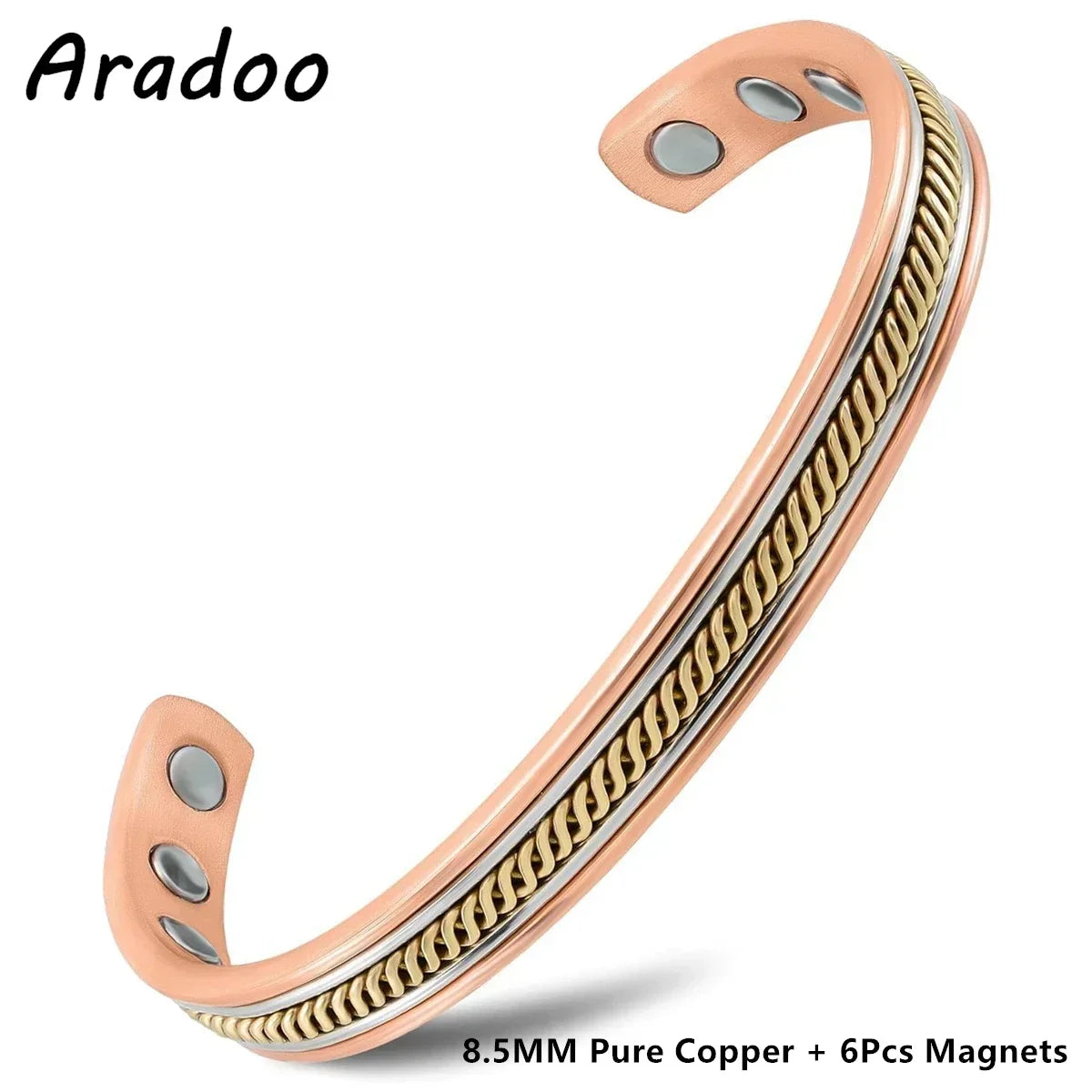 Vintage Copper Cuff Bracelet with Magnetic Therapy | Unisex Jewelry