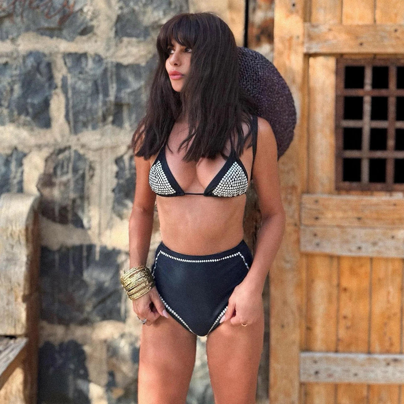 3-Piece Diamond Bikini Set | Sexy Women's Swimsuit with Mesh Skirt