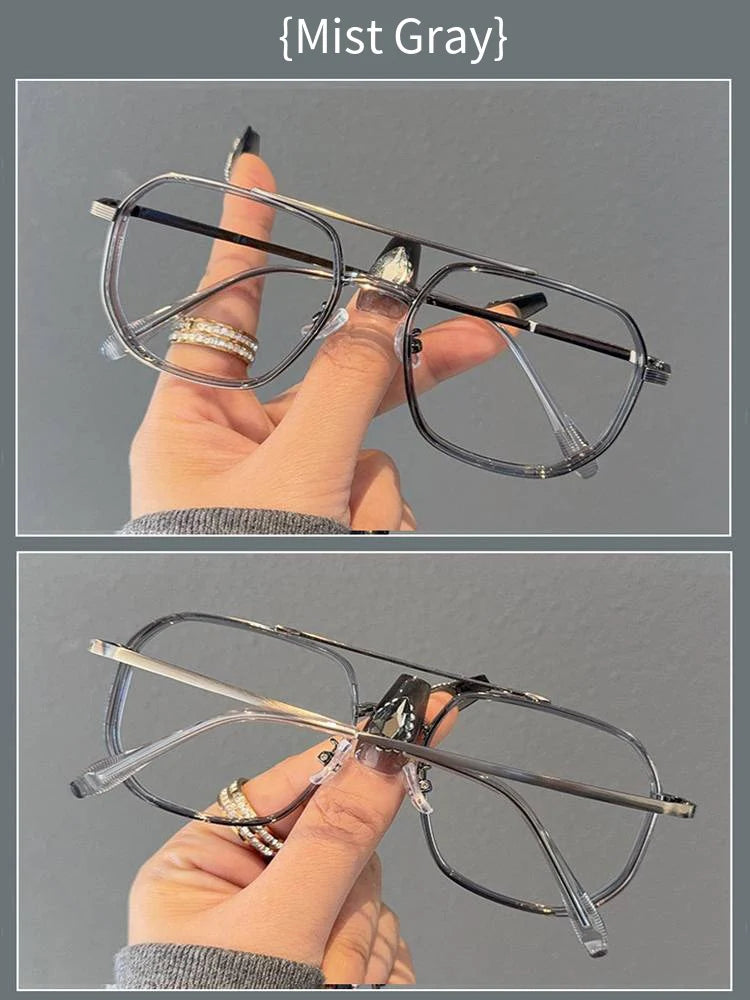 Fashion Double Beam Glasses Frame | Ultralight Anti Blue Light Eyewear