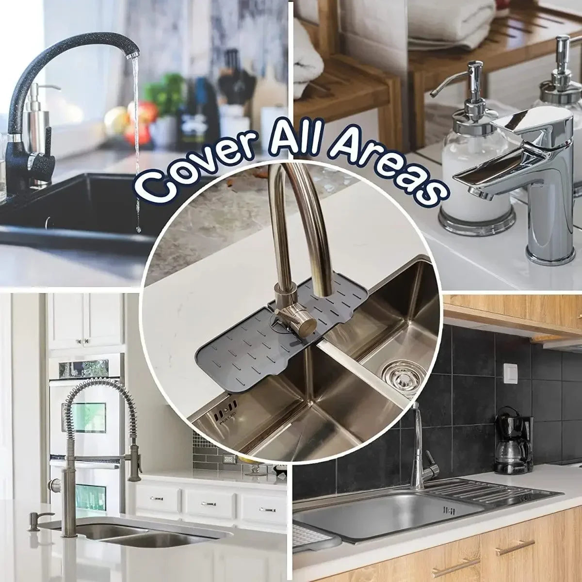 Silicone Faucet Absorbent Pad | Sink Splash Catcher & Protectors