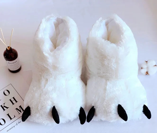 Cozy Bear Claw Plush Winter Slippers for Ultimate Comfort