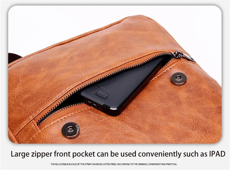 Large Capacity Vintage Men's Backpack | Stylish PU Leather Bag
