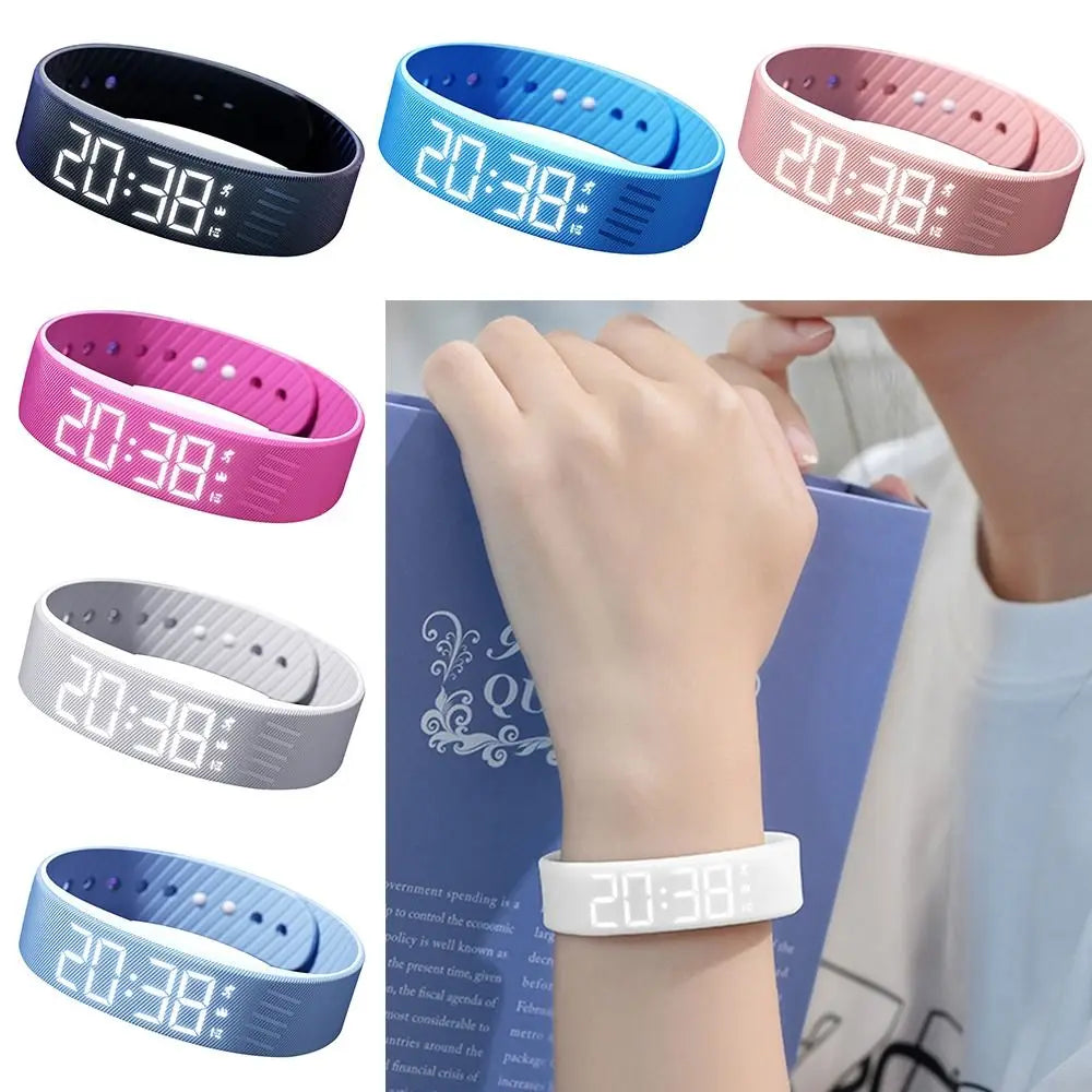 Adjustable Silicone Snooze-proof LED Alarm Clock Bracelet