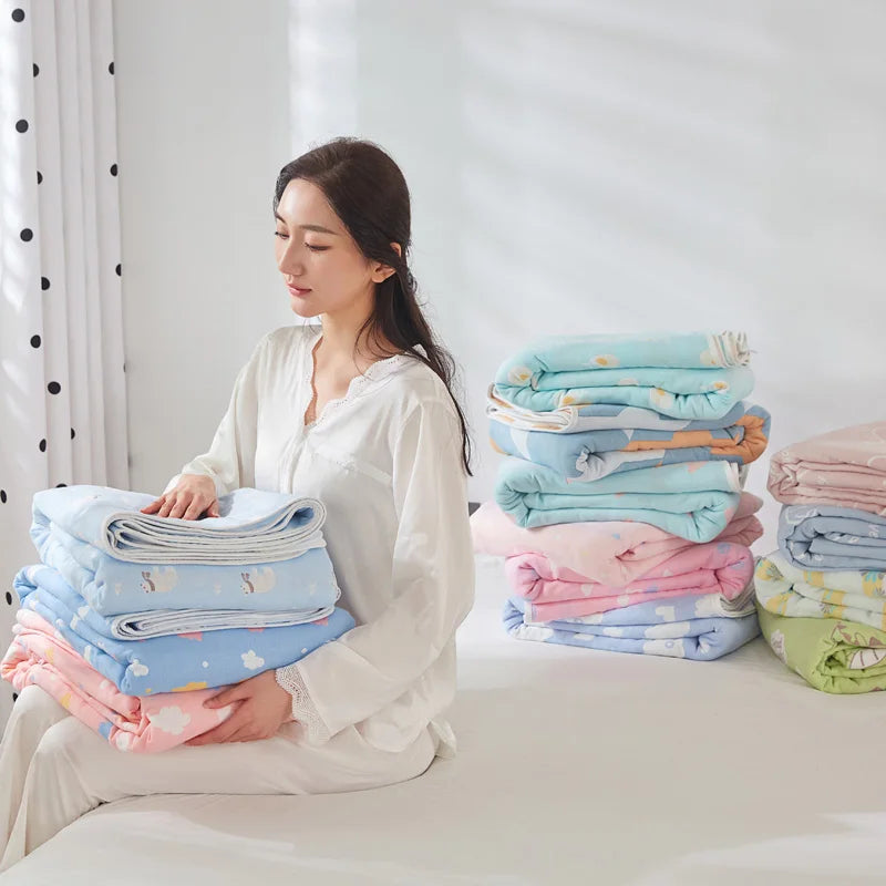 Breathable Summer Quilt | Multi-functional Cotton Towel Blanket