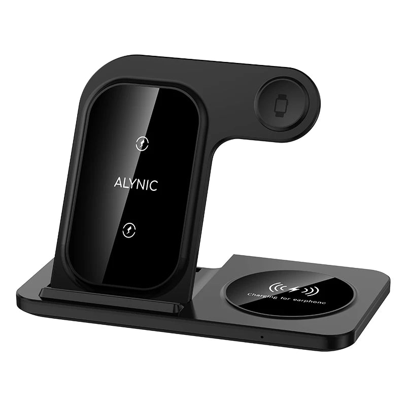 30W Foldable 3-in-1 Wireless Charging Station | Fast Qi Charger