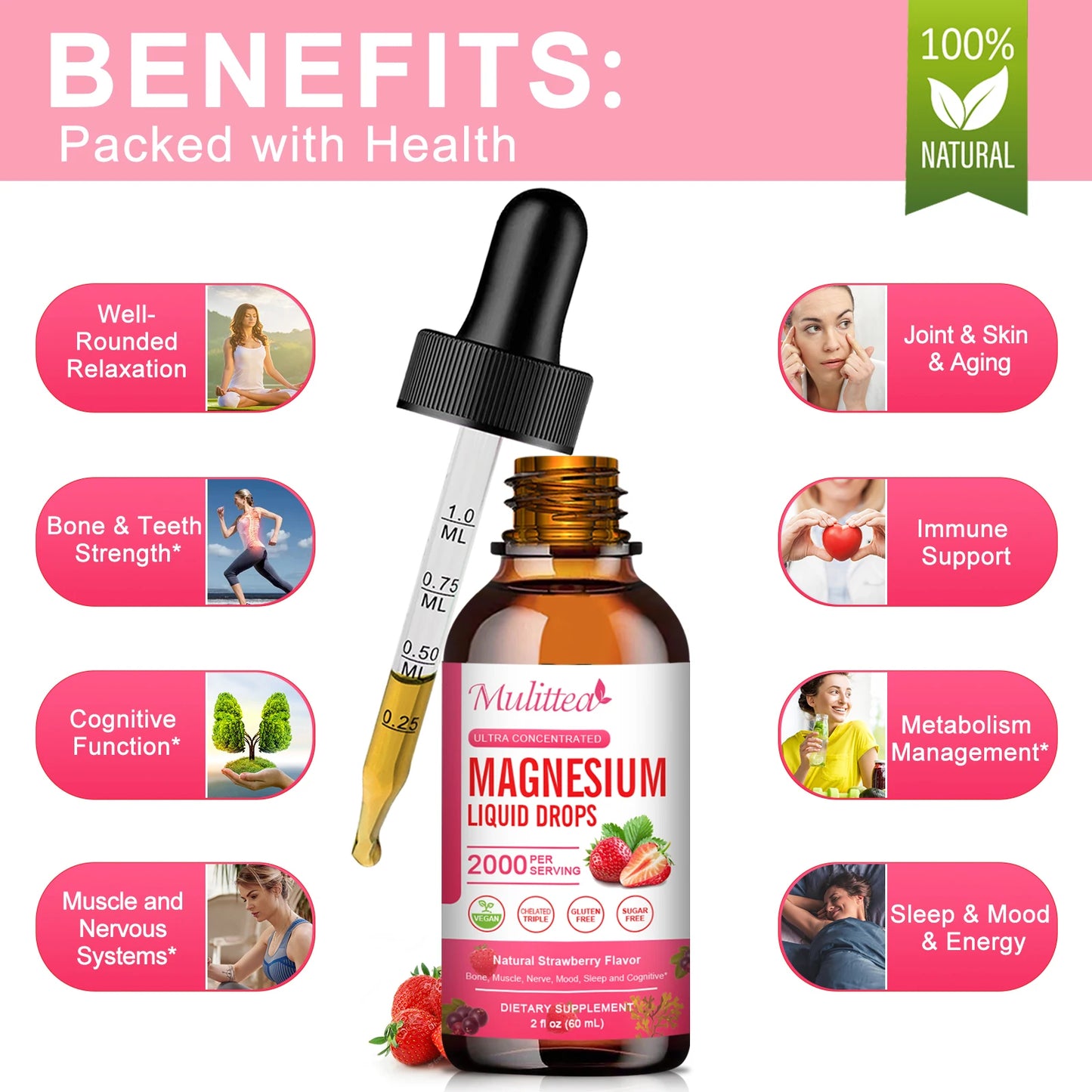 High Potency Liquid Magnesium Glycinate for Relaxation and Sleep