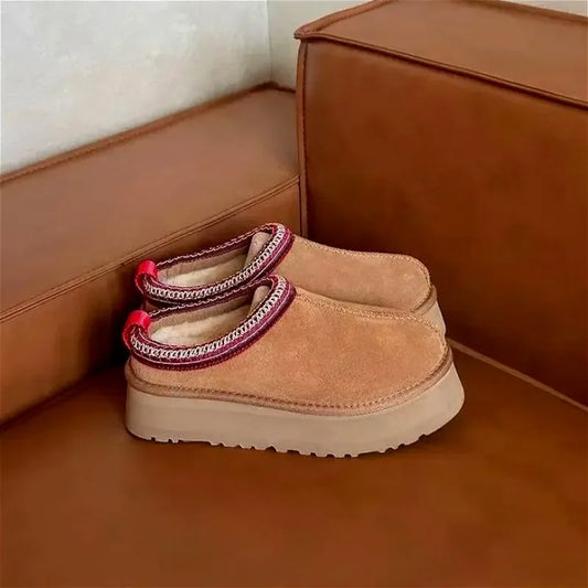 Botas de nieve con plataforma ultra mini para niños | Botas cálidas de forro polar de borrego