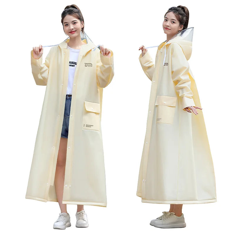 Long Full-Length Anti-Rainstorm Raincoat Poncho for Adults