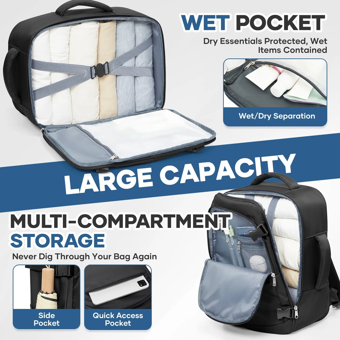 Under Seat Travel Backpack | Convenient Airplane Carry-On Bag