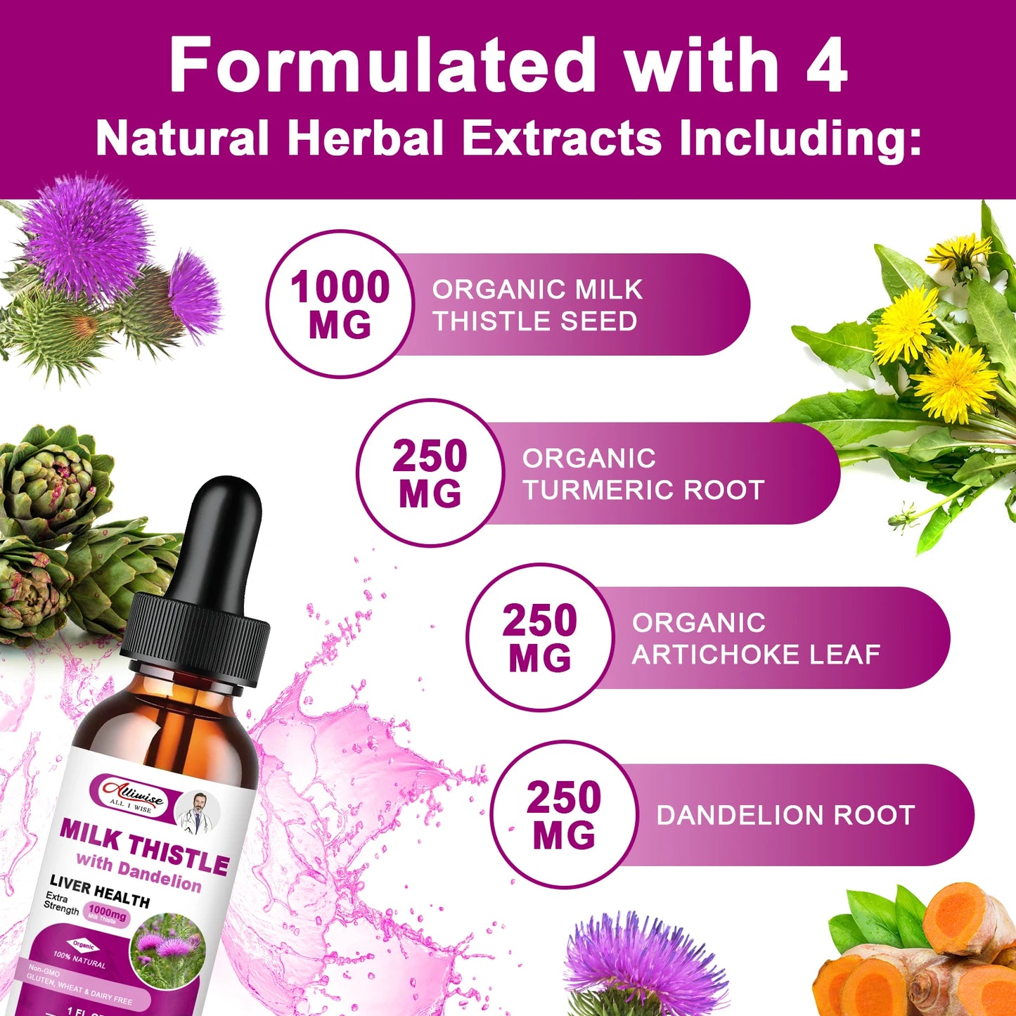 Liver Health Support Liquid | Detox Milk Thistle Extract Blend
