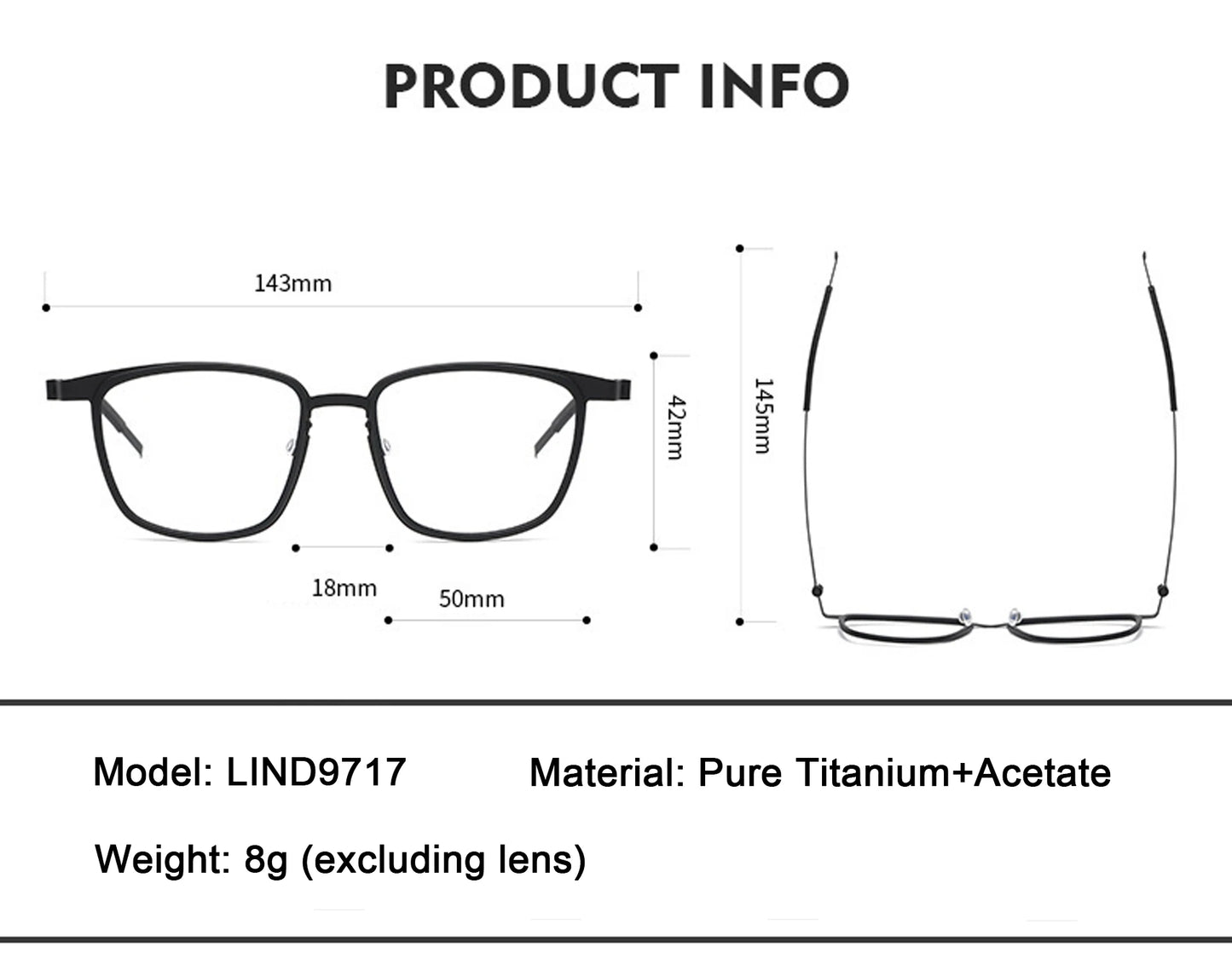 Ultralight Titanium Square Retro Eyeglasses | Professional Business Frames