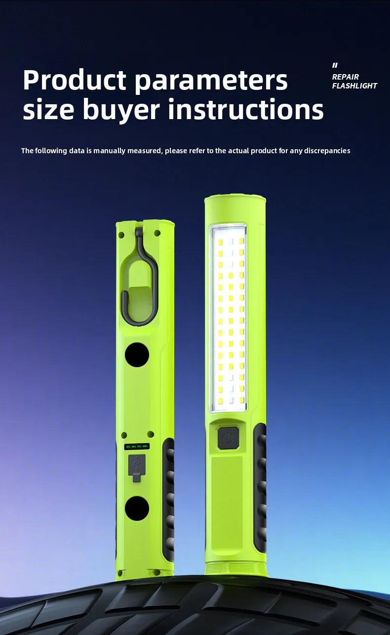 Dual-Side COB Foldable Work Light | Super Bright Emergency Flashlight