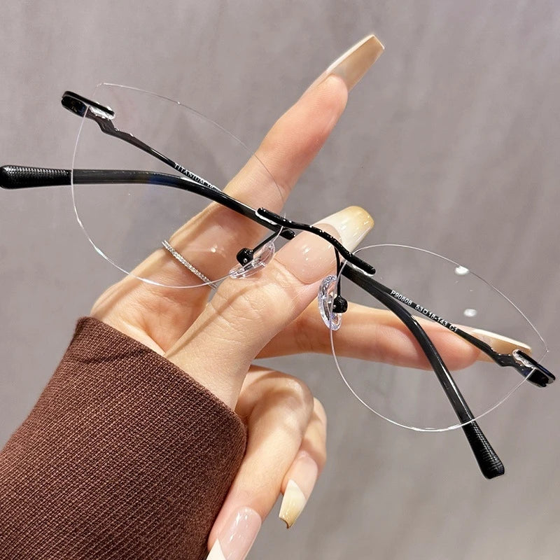 Cat Eye Prescription Rimless Glasses for Women | Stylish Eyewear