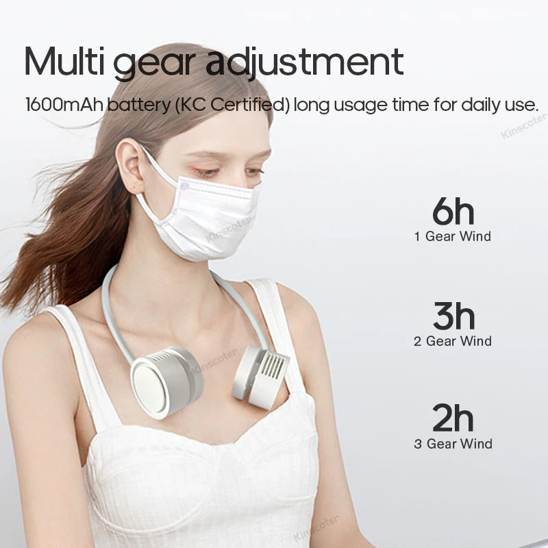 Portable Bladeless Neck Fan | USB Rechargeable Mini Air Cooler