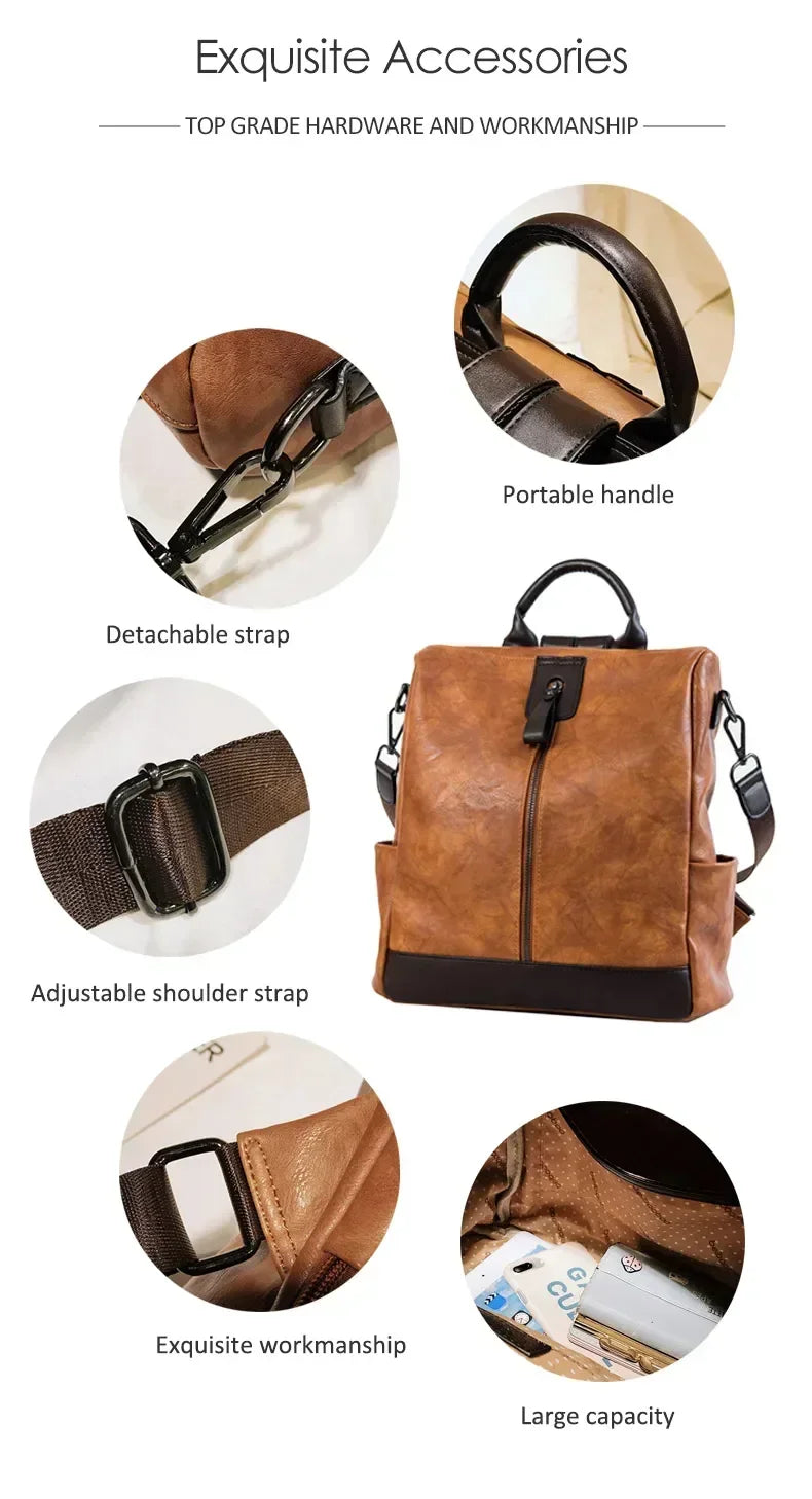Women's Fashion Leather Backpack | Stylish Travel Bag for All Occasions