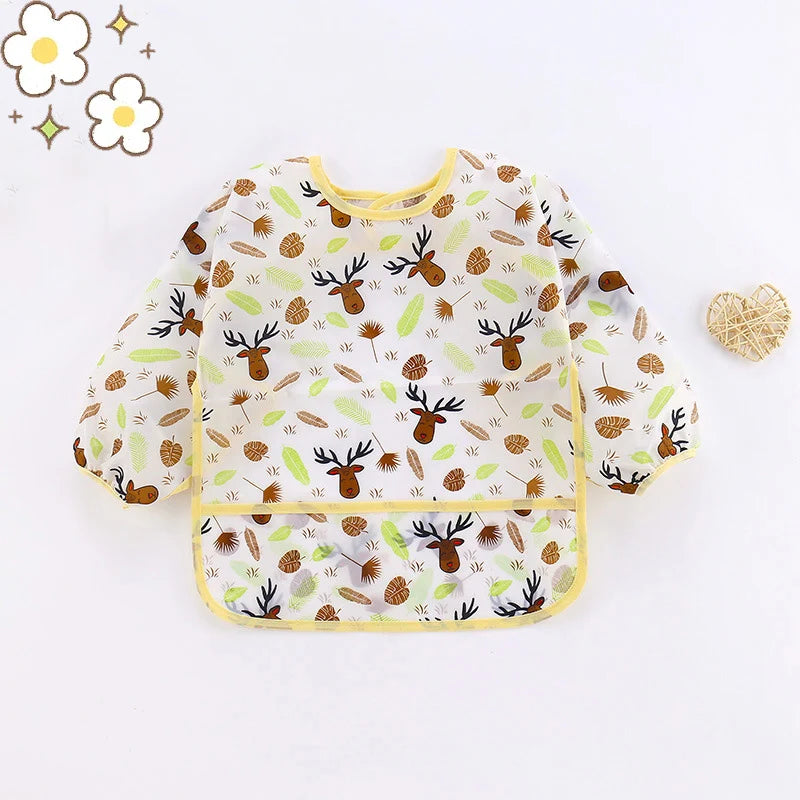 Babero de silicona con dibujos para bebé | Suave, impermeable y seguro