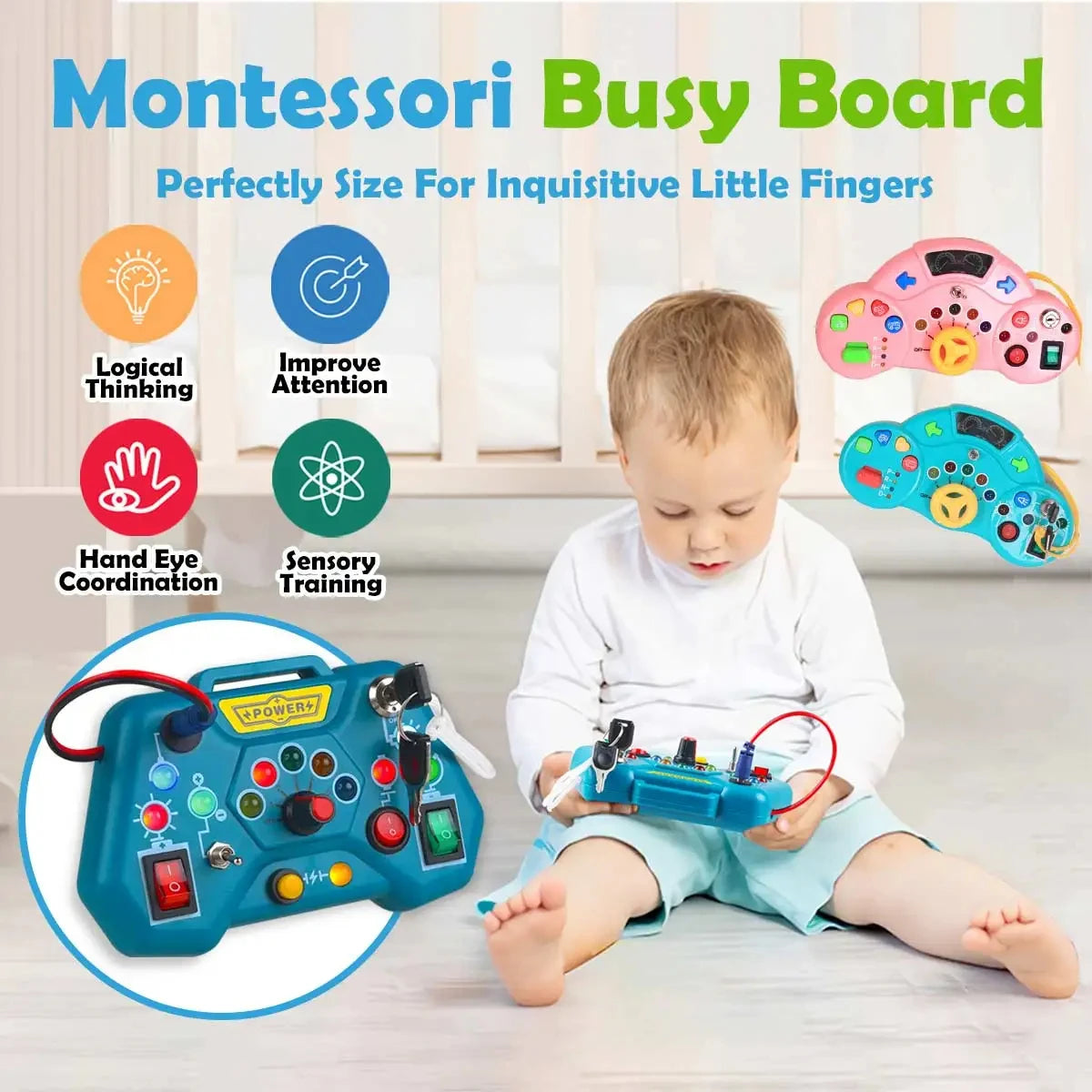 Educational Montessori Busy Board Toys for Toddlers | Fun Learning