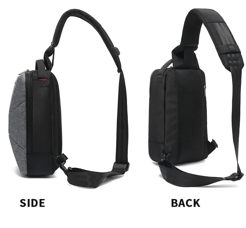 Men's Waterproof Chest Bag with USB Port | Stylish & Lightweight