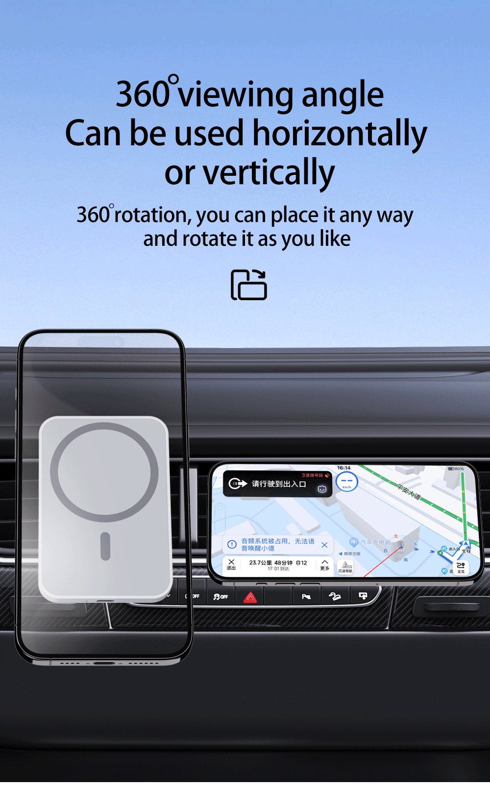 Magnetic Car Wireless Charger | Fast Charging Phone Holder Stand