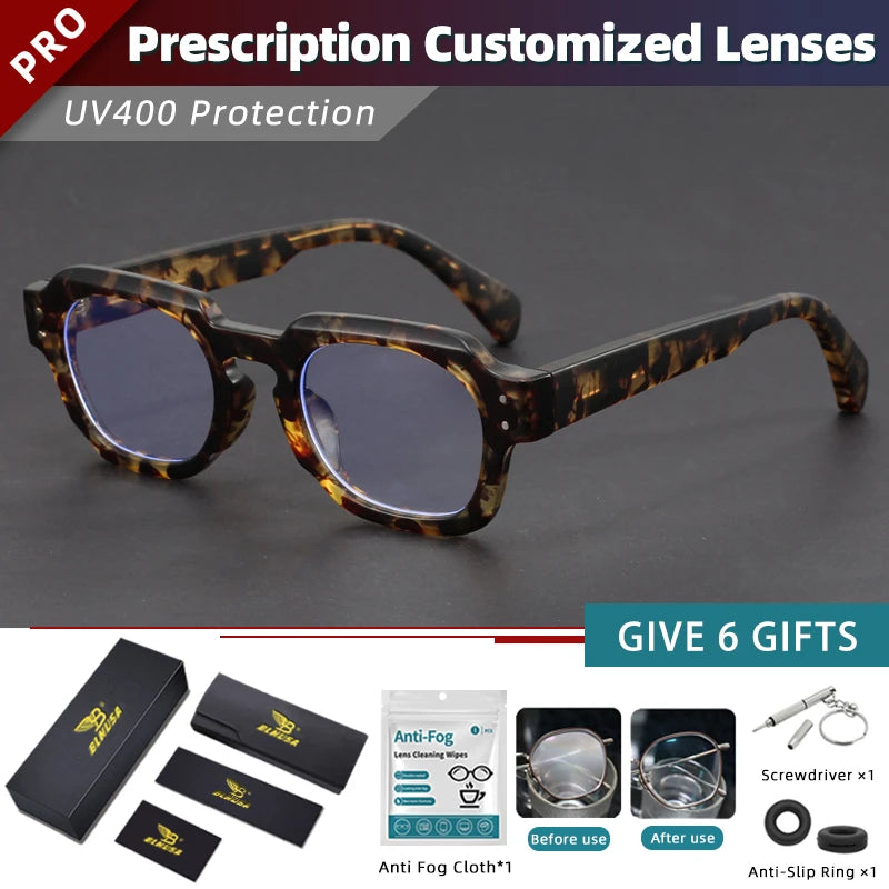 Men's Trendy Square Prescription Glasses | Photochromic UV Protection 2026