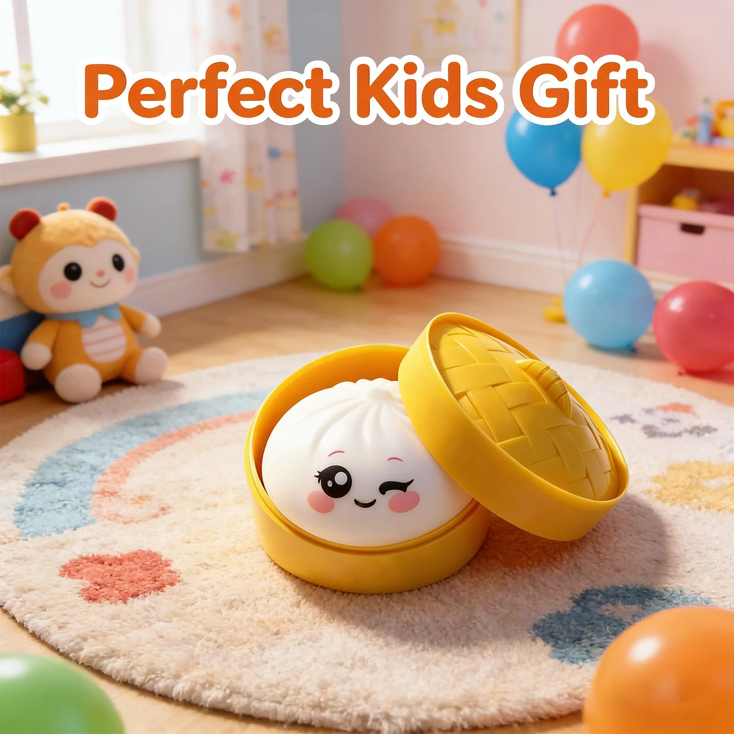Colorful Simulated Dumpling Stress Ball Relaxing Relieving Anxiety Antistress Enhancing Happiness Rebound Stress Reliever Toy