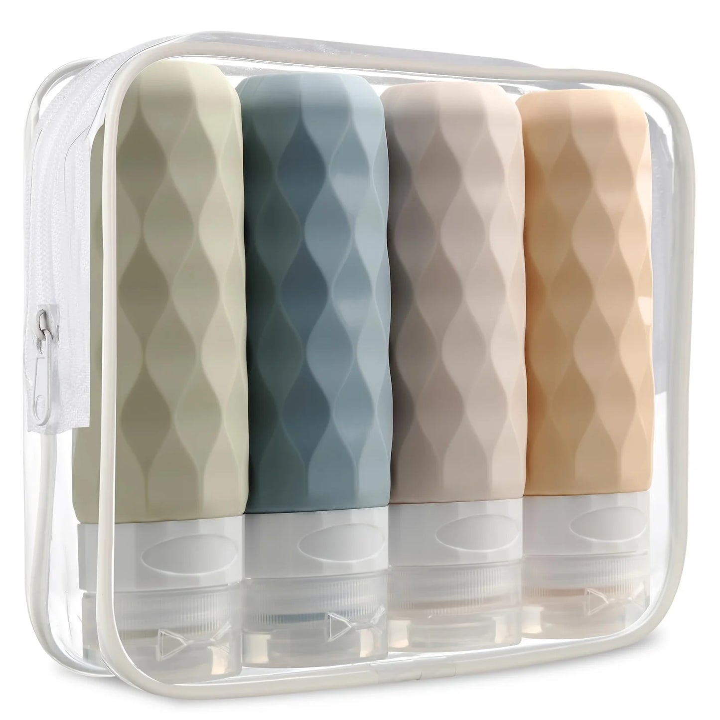 Portable Refillable Bottles with Diamond Texture | Travel Toiletry Set