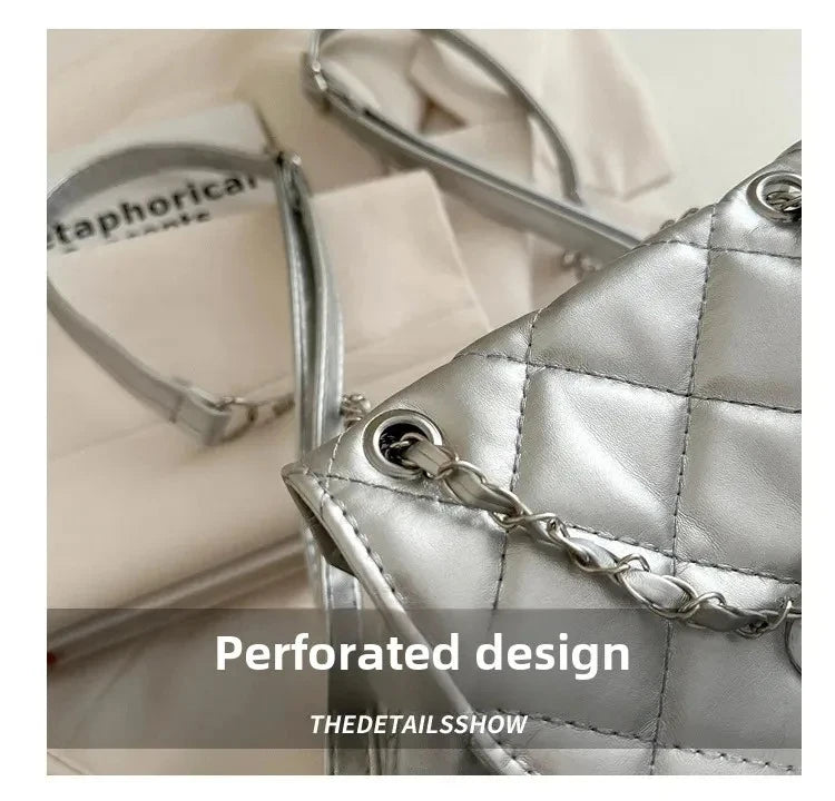 Bolso de hombro informal de verano con diseño de cuadros y gran capacidad