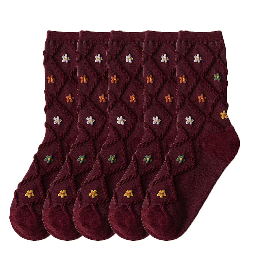 Women's Mid-Calf Floral Socks | Stylish Comfort for Every Occasion