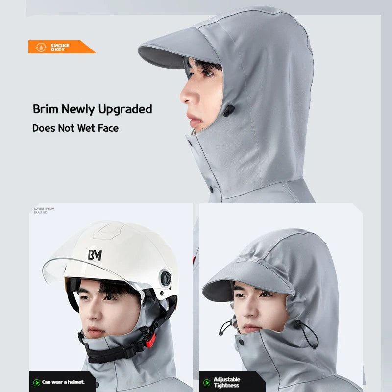 Men's Full-Length Rain Poncho for Motorcycle & Scooter Riders