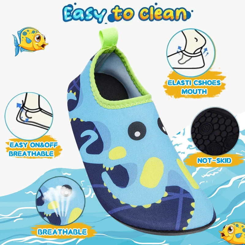 Kids Quick-Drying Aqua Beach Shoes | Lightweight Swim Footwear