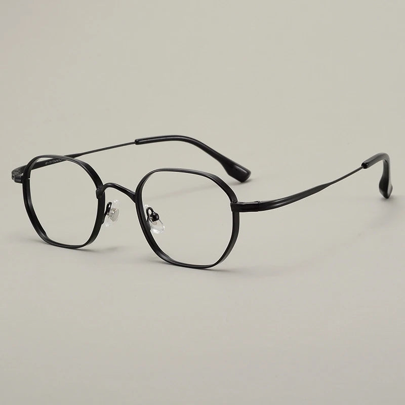 Luxury Retro Polygon Eyeglasses | Ultra-Light Pure Titanium Frames