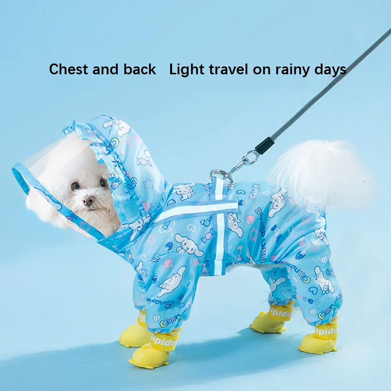 Stylish Waterproof Pet Raincoat for Dogs of All Sizes