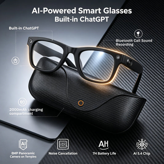 AI Smart Glasses with Real-time Translation and 800W Camera
