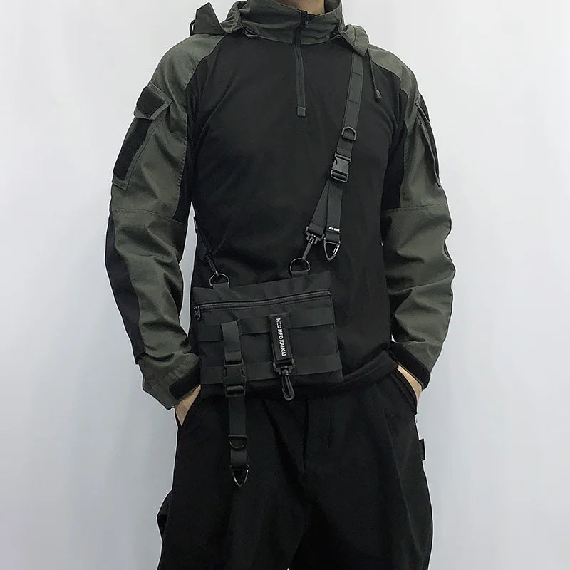 Tactical Techwear Style Crossbody Sling Bags Men Multi-function Chest Bags Y2K High Street Waist Bags Bolsos Para Hombre сумка