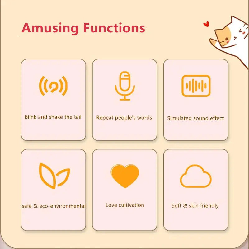 Interactive Plush Cat Dog Toy | Speak & Hug for Kids