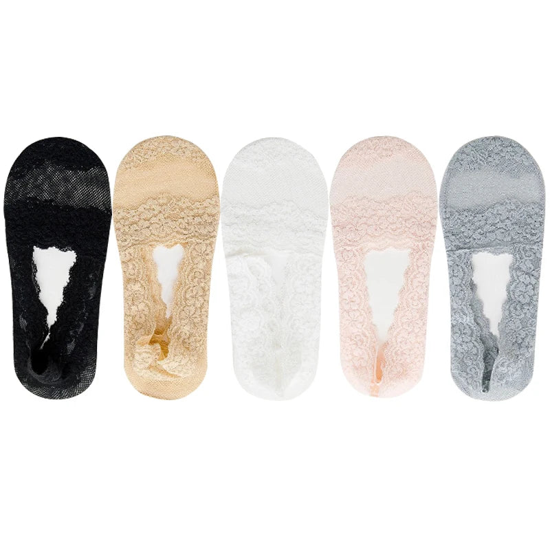 Women's Lace Invisible Ankle Socks | Chic No-Show Comfort
