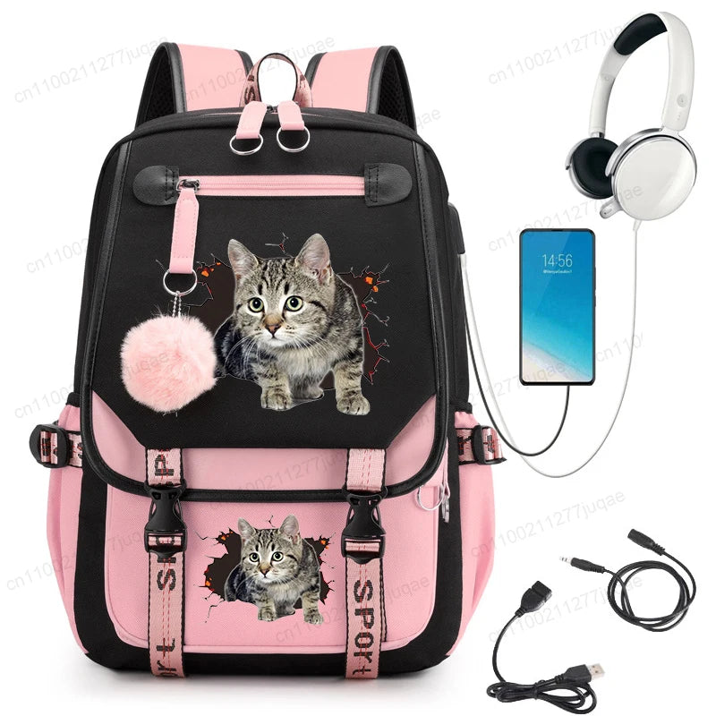 Cute Anime Cat Kawaii Backpack for Girls | Perfect Back to School Bag
